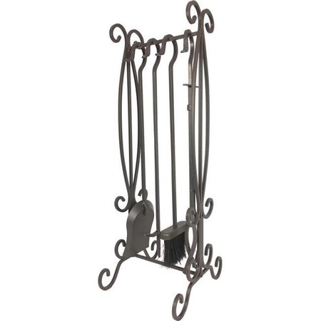 DAGAN Dagan 7615 Wrought Iron Fireplace Tool Set; Bronze - 5 Piece 7615